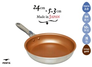 王様フライパンPENTA 2.0（ペンタ）24cm×5.3cm IH直火 アンティックゴールド